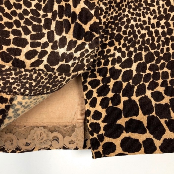 Trina Turk Corduroy Skirt Animal Print Size 6 - Picture 4 of 8